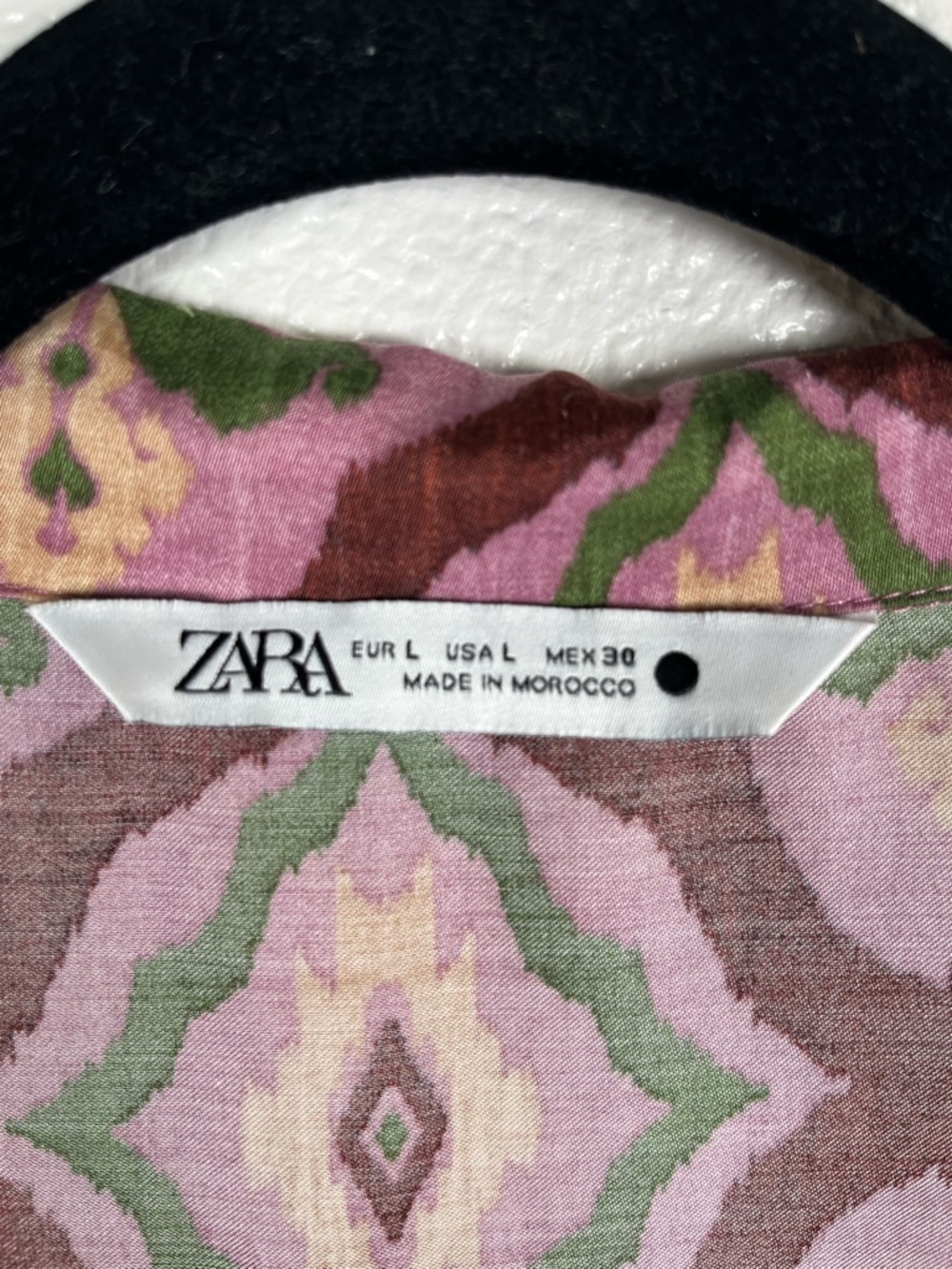 Zara Cropped Open Collar Satin Shirt - Picture 3 of 8